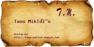 Tass Miklós névjegykártya